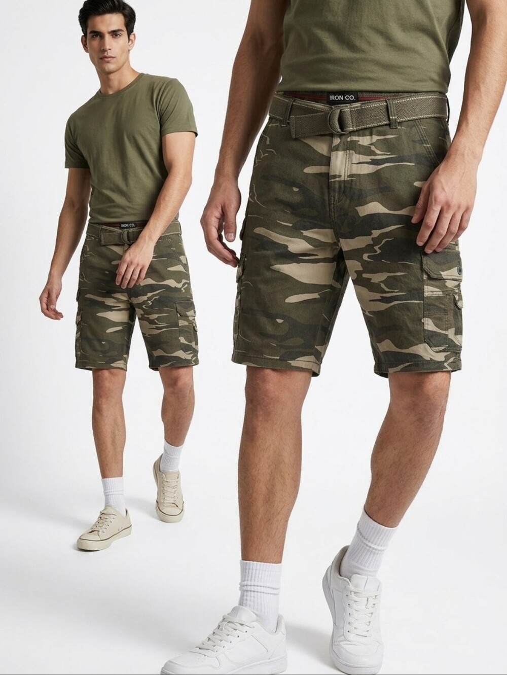 Iron Co. Camo Cargo Shorts.  Size 38 Waist
